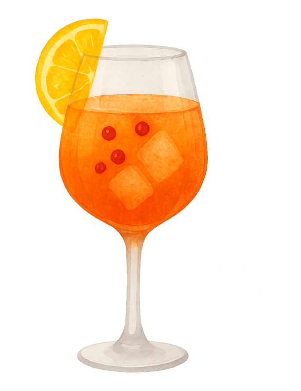 Aperol Maracuja Spritz Illustration