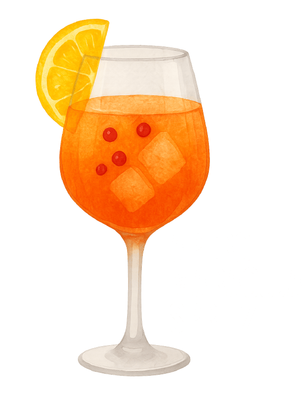 Aperol Maracuja Spritz Illustration